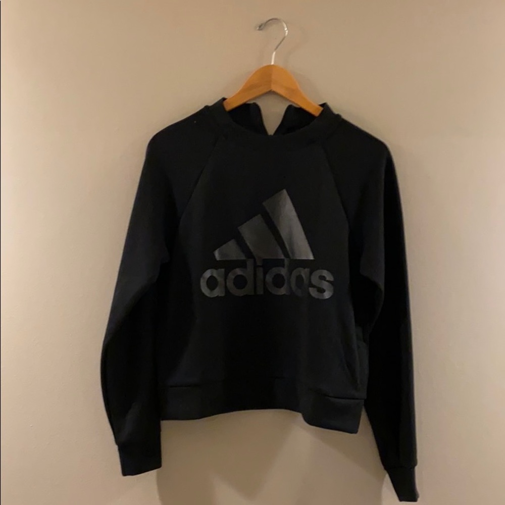Adidas XS Cropped Sweatshirt zipper Neck Like New